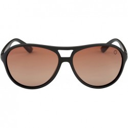 Aviator Polarized Sunglasses Aviator for Women Men - LP10501 - Matte Brown / Brown Gradient Lens - C418325SAGG $15.94
