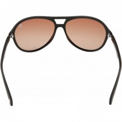 Aviator Polarized Sunglasses Aviator for Women Men - LP10501 - Matte Brown / Brown Gradient Lens - C418325SAGG $15.94