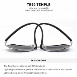 Aviator Polarized Sunglasses for Men - Fishing Sunglasses Metal Frame UV 400 Protection with TR Legs - Black&silver - CB18A37...