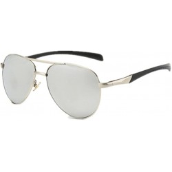 Aviator Men Driving Coating UV400 Mirror Polarized Sunglasses Sports Sun Glasses Eyewear - Silver - CJ17YT8UUUL $8.50