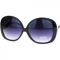 Oversized Wavy Curly Drop Temple Extra Large Round Butterfly Sunglasses - Black Smoke - CQ11YNNH9ZV $13.06