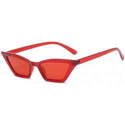 Cat Eye Small Cat Eye Sunglasses for Women Retro Sun Glasses Female Fashion Accessories - Red With Black - C118DX05Q0X $18.75