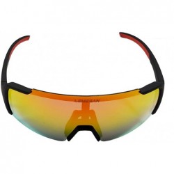 Round Polarized Sports Sunglasses Cycling Glasses Baseball Running Fishing Driving - 05blackred(colorfullens) - C718XSHU6TM $...