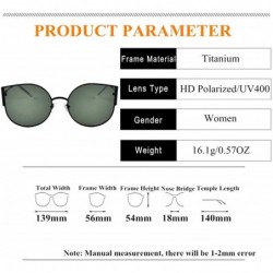 Cat Eye Ultra Lightweight Classic Cat Eye Polarized Titanium Sunglasses for Women Vintage Sun Glasses UV400 Protection - CT18...