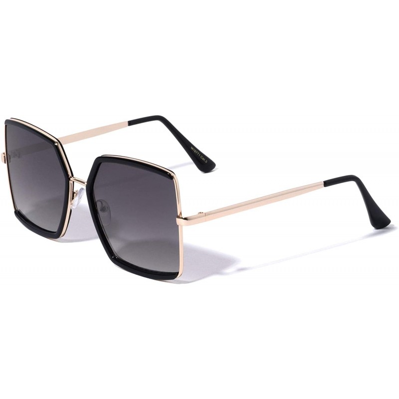 Butterfly Geometric Squared Butterfly Sunglasses - Smoke - CS196MT4CH8 $10.58