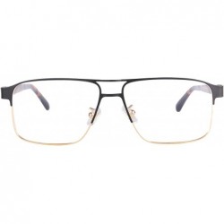 Rectangular Men's Wooden Polarized Sunglasses Metal Frame Myopia Glasses-PGJS8001 - Black&gold - CU18Z5X3EHK $30.75