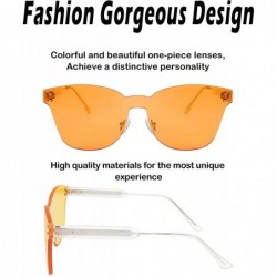 Rimless Stylish One Piece Rimless Sunglasses Transparent Candy Color Eyewear Vintage Inspired Women Sun Glasses B2489 - CG18O...