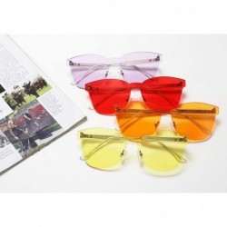 Rimless Stylish One Piece Rimless Sunglasses Transparent Candy Color Eyewear Vintage Inspired Women Sun Glasses B2489 - CG18O...