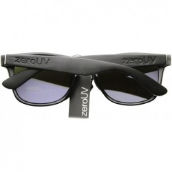 Wayfarer 8025 Retro Matte Black Horned Rim Flash Colored Lens Sunglasses- Black Midnight- 50mm - CI116RH6425 $12.93