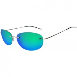 Sport Ultralight Rimless Polarized Sunglasses for Men Women Vintage Titanium Frameless Colorful Fashion Shades - CL18LXO2A8S ...