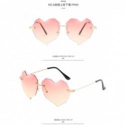 Rimless Rimless Heart Heart Retro multilateral Irregular Sunglasses for Women - 7 - C9198SKAE56 $21.83