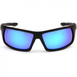 Goggle Stonewall Safety Sunglasses - Black Frame/Ice Blue Mirror Anti-Fog Lens - CX11RN037LB $20.25