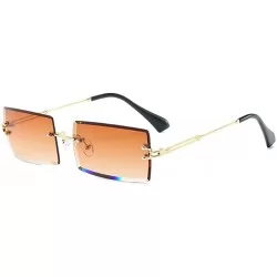 Square Rimless Square Sunglasses-Photochromic Polarized Sun Glasses Fashion For Women - B - CT190EDK9YD $66.09