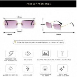 Square Rimless Square Sunglasses-Photochromic Polarized Sun Glasses Fashion For Women - B - CT190EDK9YD $33.44
