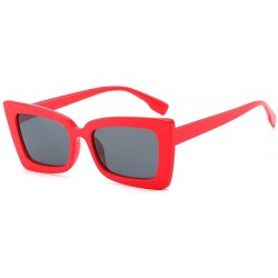 Goggle Square Sunglasses Small Vintage Candy Color Tinted Lens Shades UV400 Sun Glasses - Red&grey - C318NW2ZKCK $16.91