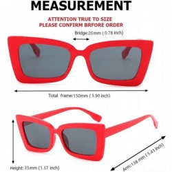 Goggle Square Sunglasses Small Vintage Candy Color Tinted Lens Shades UV400 Sun Glasses - Red&grey - C318NW2ZKCK $10.76