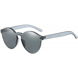 Oversized Women Fashion Cat Eye Shades Sunglasses Summer New Integrated UV Candy Colored Glasses - CF18SRYG25M $17.93