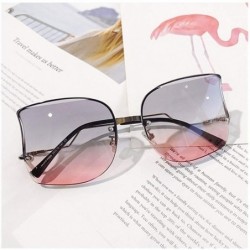 Rimless Oversized Irregular Cateye Sunglasses for Women Rimless Eyewear UV400 - Grey Pink - CQ1902XQ47Z $26.70