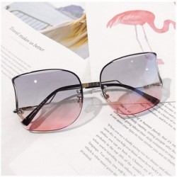 Rimless Oversized Irregular Cateye Sunglasses for Women Rimless Eyewear UV400 - Grey Pink - CQ1902XQ47Z $16.51