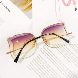 Rimless Oversized Irregular Cateye Sunglasses for Women Rimless Eyewear UV400 - Grey Pink - CQ1902XQ47Z $16.51