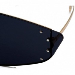 Oversized Trendy Oversized Sunglasses for Women Irregular One Piece Frame with Rivet UV Protection - 7 - CJ190OKQXSD $11.61