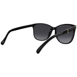 Oversized Textured Metal Accent Sunglasses With Hard Case - Black - CK12HPNQAJ5 $14.59