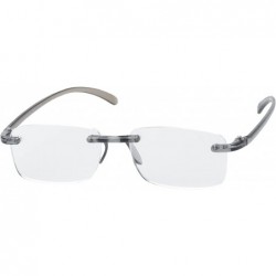 Round 'Ashton' Rectangle Reading Glasses - Gray-1.75 - CR11P2VDI7B $14.13