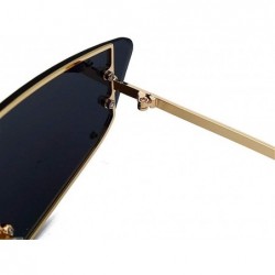 Oversized Trendy Oversized Sunglasses for Women Irregular One Piece Frame with Rivet UV Protection - 7 - CJ190OKQXSD $11.61