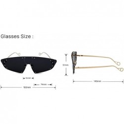 Oversized Trendy Oversized Sunglasses for Women Irregular One Piece Frame with Rivet UV Protection - 7 - CJ190OKQXSD $11.61