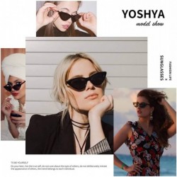 Aviator Retro Vintage Narrow Cat Eye Sunglasses for Women Clout Goggles Plastic Frame - Black Grey + Leoaprd Grey - CI18LDX7G...