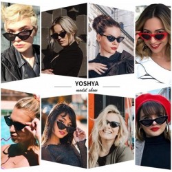 Aviator Retro Vintage Narrow Cat Eye Sunglasses for Women Clout Goggles Plastic Frame - Black Grey + Leoaprd Grey - CI18LDX7G...