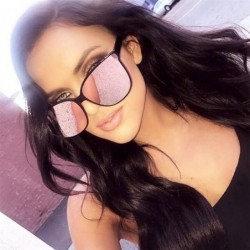 Oversized Fashion Lady Fashion Designer Design Oversized Flat Top Glasses Sunglasses - B - CO18WHOE3GE $6.21