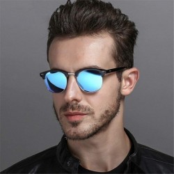 Oval Semi-Rimless Sunglasses Women Men Polarized Retro Eyeglasses - C5 Brown Brown - CC194OTX8AN $12.47