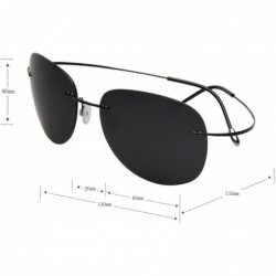 Aviator Designer Classic Titanium Men Women Polarized Aviator Sunglasses LSP8016T - Black - CU12N9IZ543 $24.62