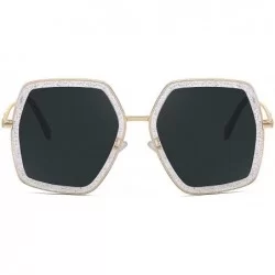 Square Oversized Big Fashion Sunglasses For Women Irregular Fashion Shades - Grey - CV18SCOA6YO $24.13