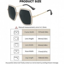 Square Oversized Big Fashion Sunglasses For Women Irregular Fashion Shades - Grey - CV18SCOA6YO $12.54