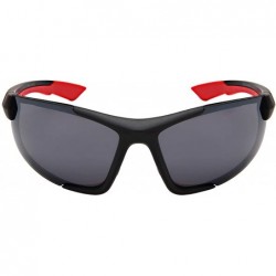 Wrap Unisex Adults 100% UV400 Polycarbonate Frame Sport Blades Wrap SunGlasses - Red/Black - CQ192ZM6EUS $28.67