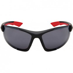 Wrap Unisex Adults 100% UV400 Polycarbonate Frame Sport Blades Wrap SunGlasses - Red/Black - CQ192ZM6EUS $17.87