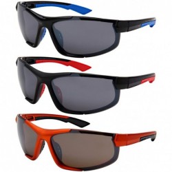 Wrap Unisex Adults 100% UV400 Polycarbonate Frame Sport Blades Wrap SunGlasses - Red/Black - CQ192ZM6EUS $17.87