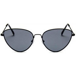 Cat Eye Women Fashion Triangle Cat Eye Sunglasses with Case UV400 Protection Beach - Black Frame/Grey Lens - C118WT6U9YS $8.97