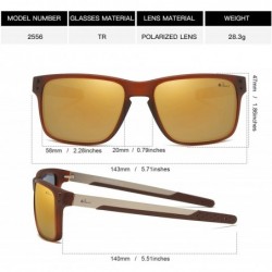 Wayfarer Polarized Sports Sunglasses Square Glasses for Men Women Running Cycling Fishing Golf Baseball - Bronze - CA18XE6064...