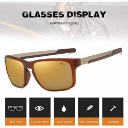 Wayfarer Polarized Sports Sunglasses Square Glasses for Men Women Running Cycling Fishing Golf Baseball - Bronze - CA18XE6064...