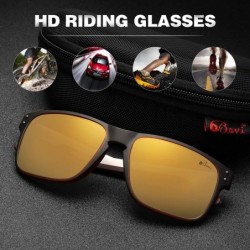 Wayfarer Polarized Sports Sunglasses Square Glasses for Men Women Running Cycling Fishing Golf Baseball - Bronze - CA18XE6064...