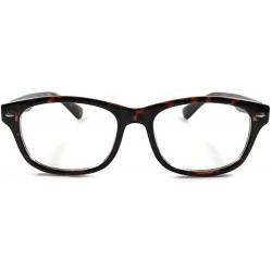 Rectangular Rectangle Mens Womens Modern Fashion Nerd Clear Lens Eye Glasses - Tortoise - C918X4S4MCL $18.04