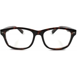 Rectangular Rectangle Mens Womens Modern Fashion Nerd Clear Lens Eye Glasses - Tortoise - C918X4S4MCL $9.26