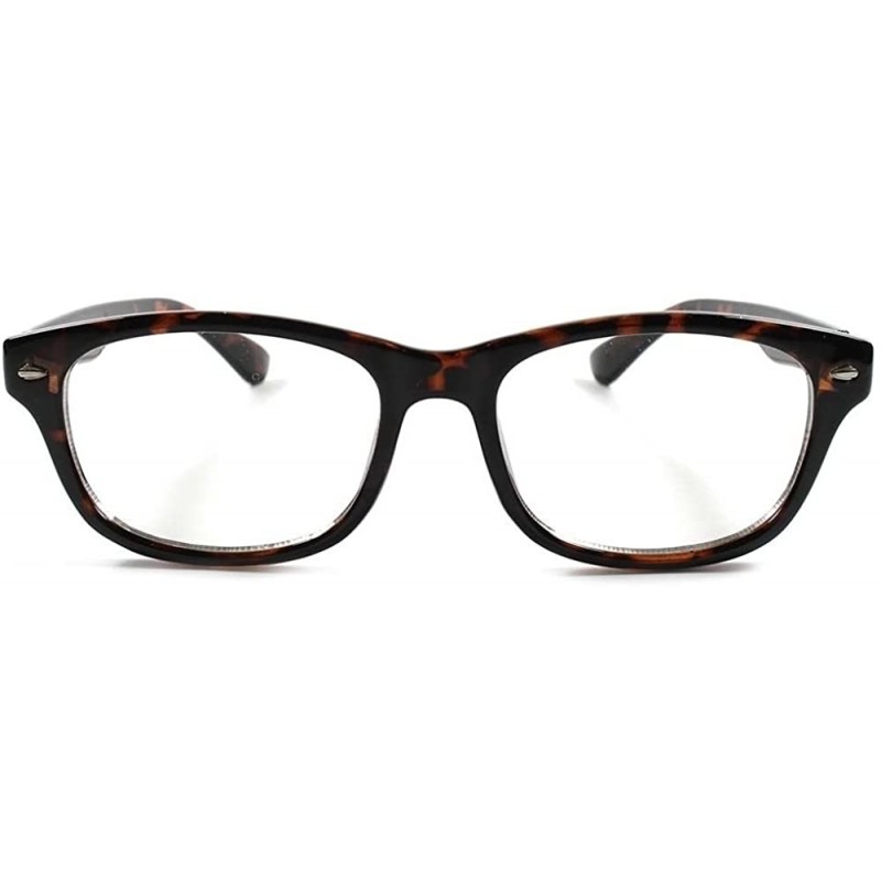 Rectangular Rectangle Mens Womens Modern Fashion Nerd Clear Lens Eye Glasses - Tortoise - C918X4S4MCL $9.26