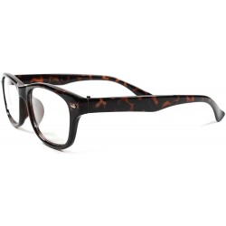 Rectangular Rectangle Mens Womens Modern Fashion Nerd Clear Lens Eye Glasses - Tortoise - C918X4S4MCL $9.26