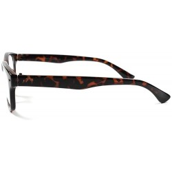 Rectangular Rectangle Mens Womens Modern Fashion Nerd Clear Lens Eye Glasses - Tortoise - C918X4S4MCL $9.26