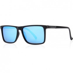 Sport Polarized Rectangle Sports Sunglasses for Driving Fishing Golf Superlight Frame S8296 - Blue - CF1882MDZ50 $16.29