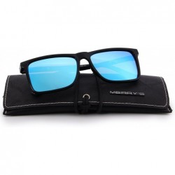 Sport Polarized Rectangle Sports Sunglasses for Driving Fishing Golf Superlight Frame S8296 - Blue - CF1882MDZ50 $16.29